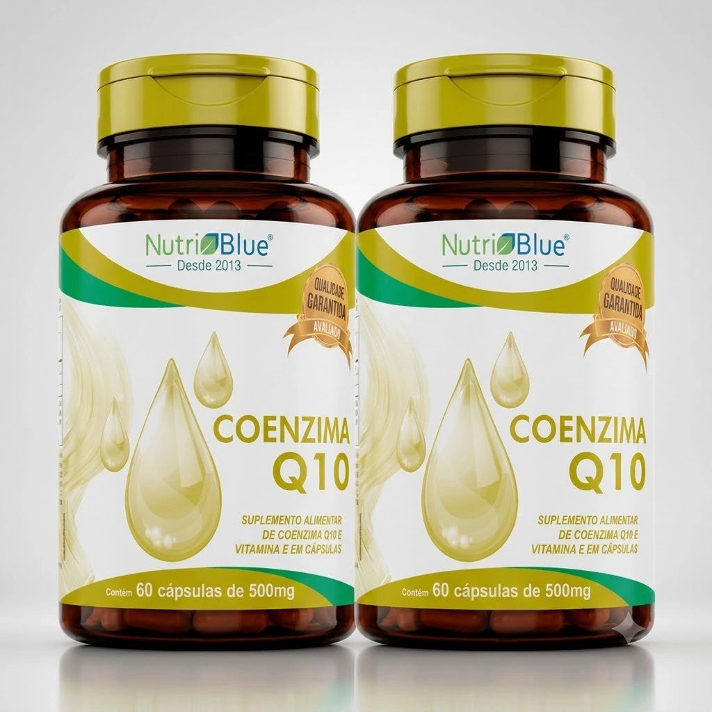 Kit 2 frascos | Coenzima Q10 Nutriblue 100mg com Vitamina E, 60 Cápsulas