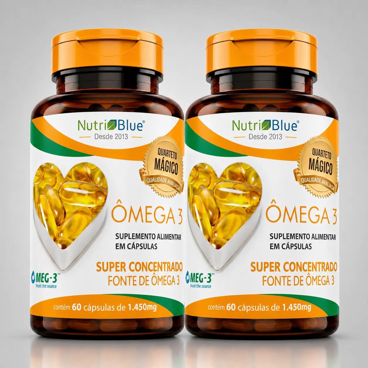 Kit 2 frascos | Ômega 3 Superconcentrado Nutriblue | EPA 660mg + DHA 440mg | MEG-3