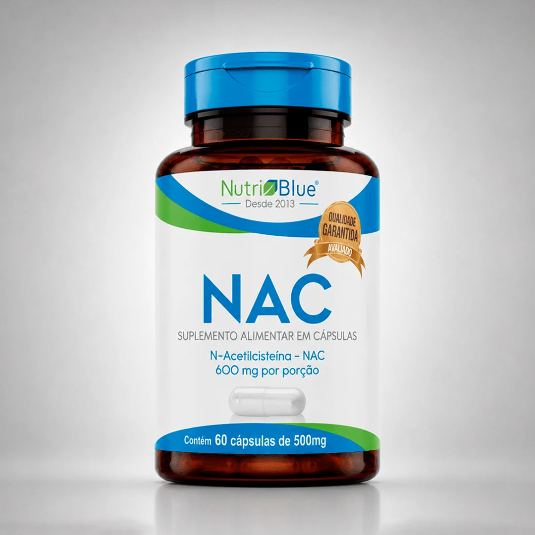 NAC Nutriblue - N-Acetilcisteína 600 mg com Vitamina E em Cápsulas