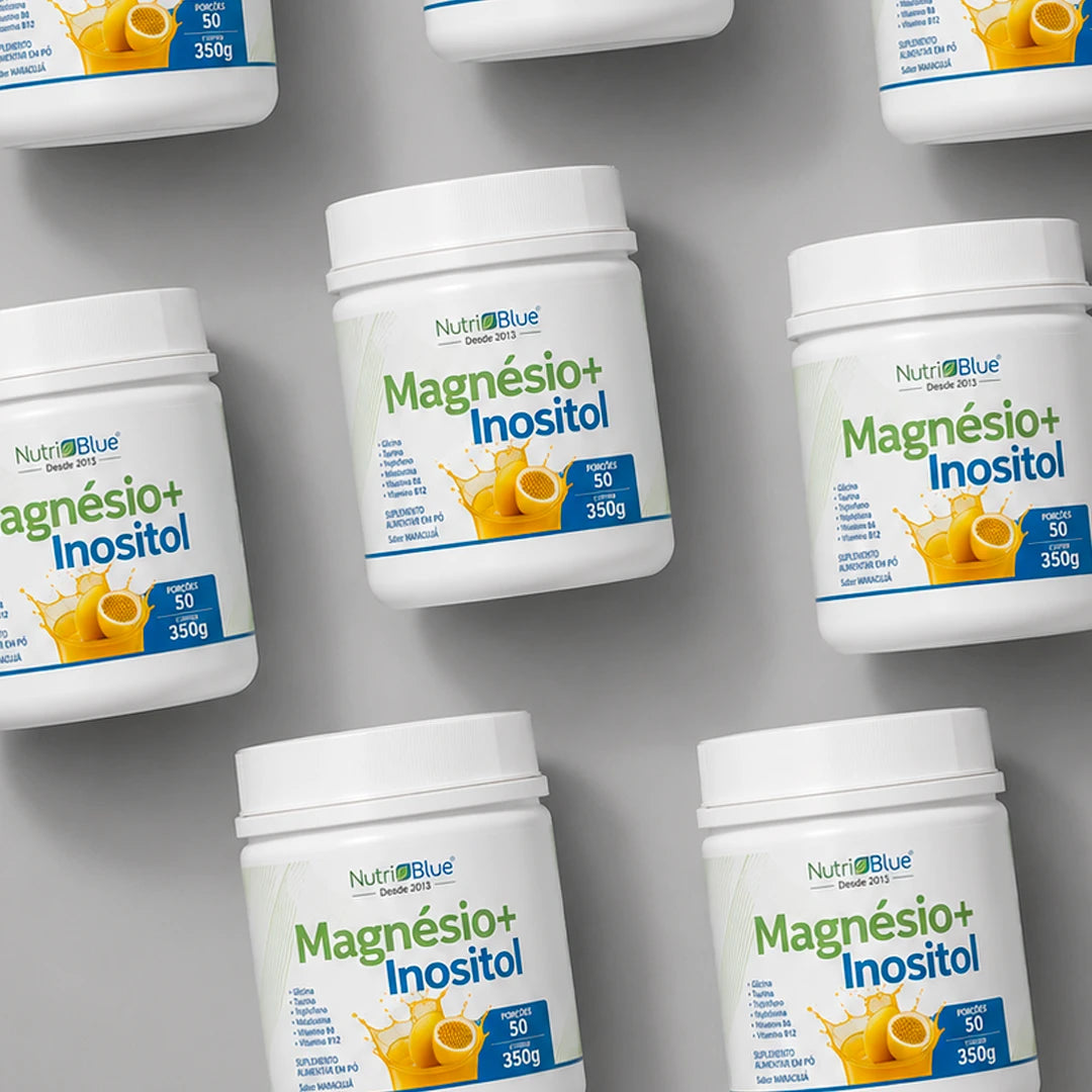 Magnésio + Inositol Nutriblue - Suplemento em Pó com Melatonina, Triptofano e Vitaminas B