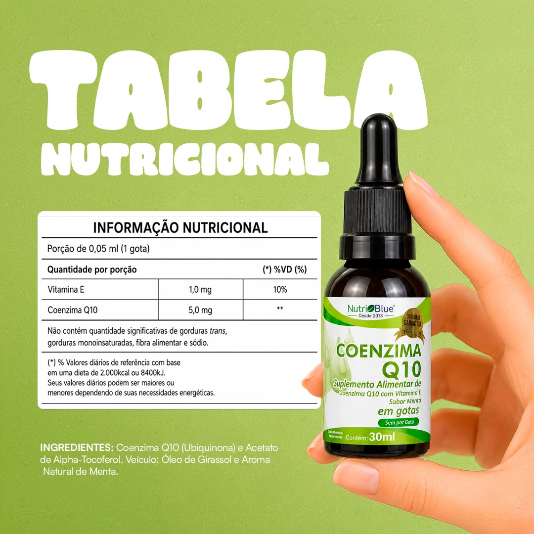 Tabela Nutricional Coenzima Q10 Gotas