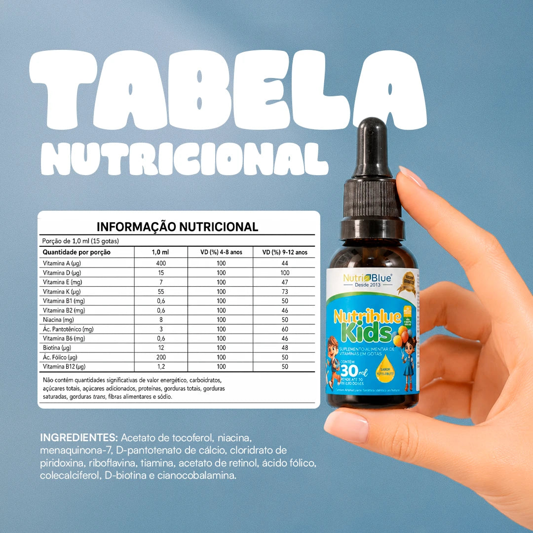 Tabela Nutricional Nutriblue Kids nutriblue