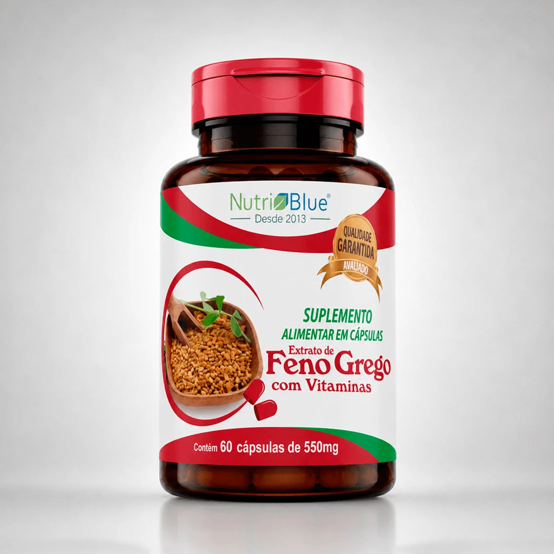 Feno Grego com Vitaminas Nutriblue - 60 Cápsulas - Vitaminas, Minerais e Aminoácidos